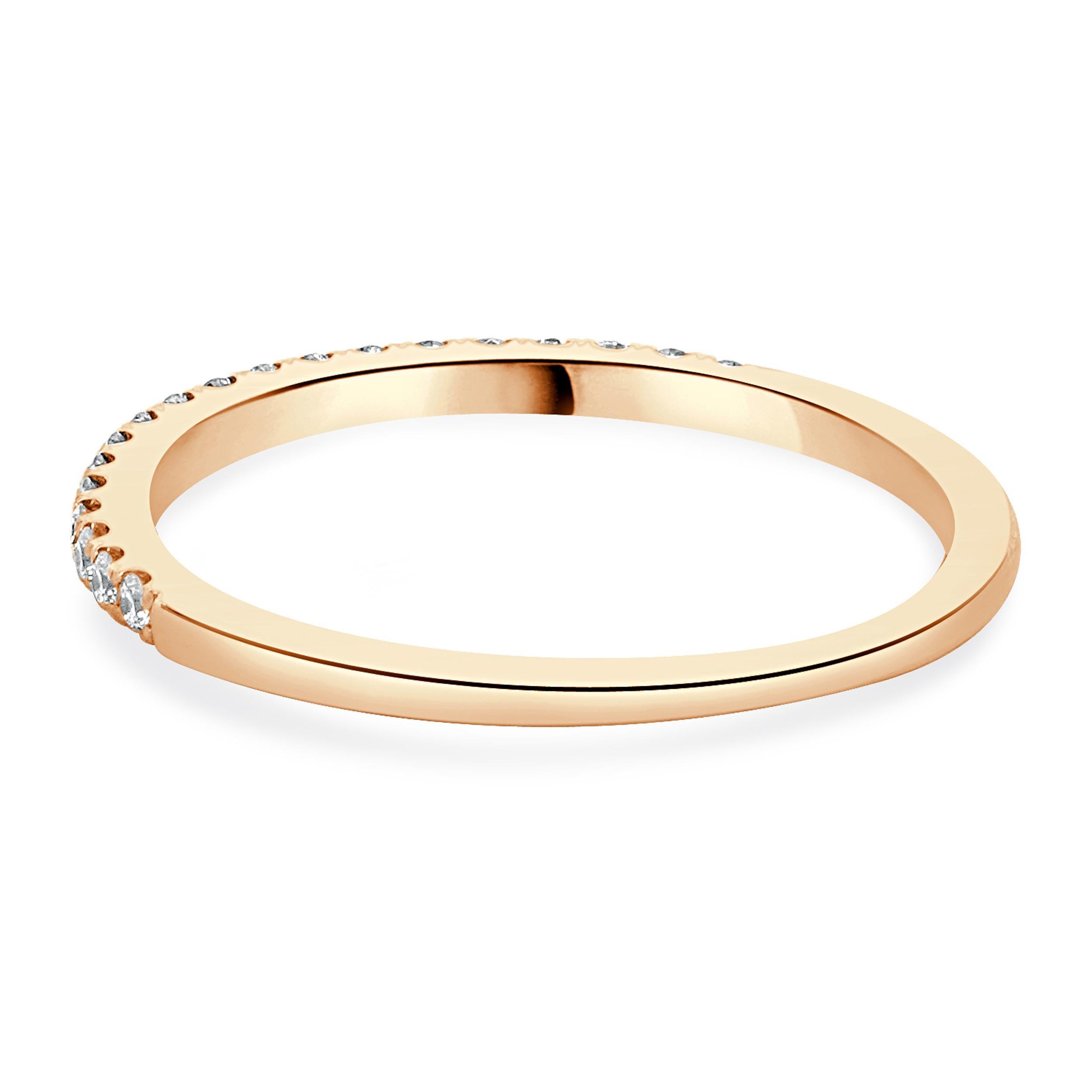 Round Cut 14 Karat Rose Gold Diamond Eternity Band