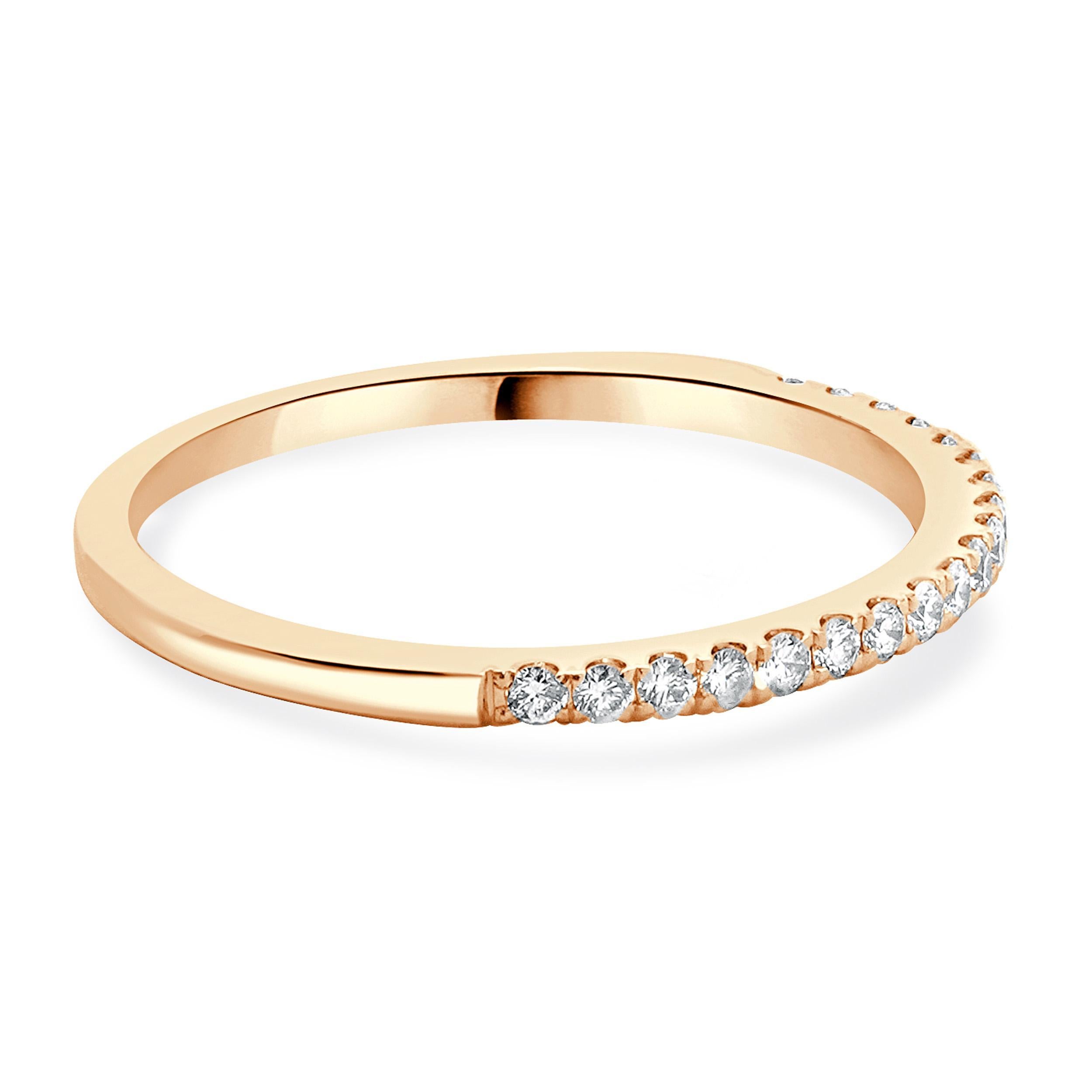 14 Karat Rose Gold Diamond Eternity Band In Excellent Condition In Scottsdale, AZ
