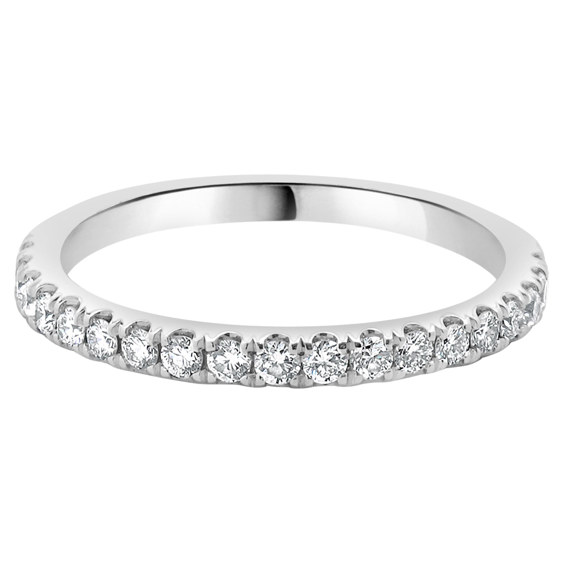 14 Karat White Gold Diamond Band For Sale