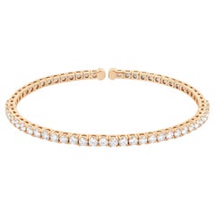 14 Karat Rose Gold Diamond Flex Cuff Bracelet