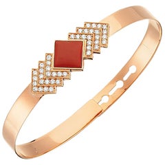 14 Karat Rose Gold Diamond Geometria Bracelet