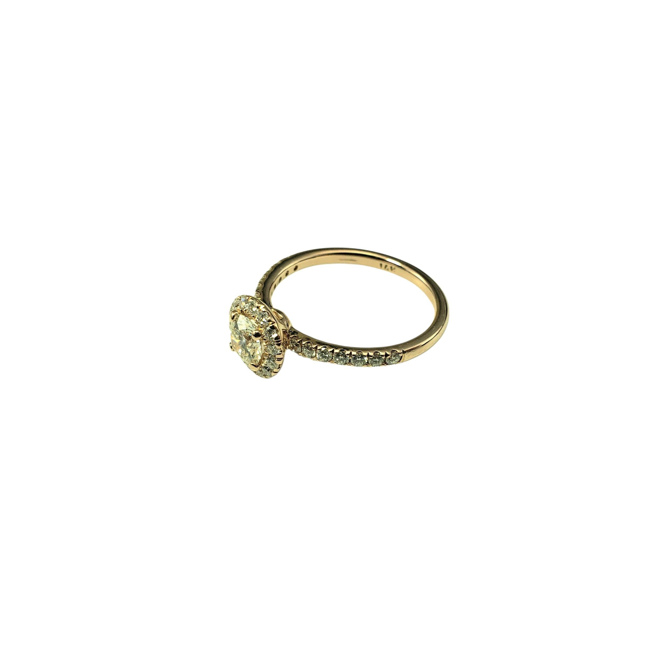 Taille brillant Bague de fiançailles en or rose 14 carats avec halo de diamants Taille 6.5 #22371 en vente