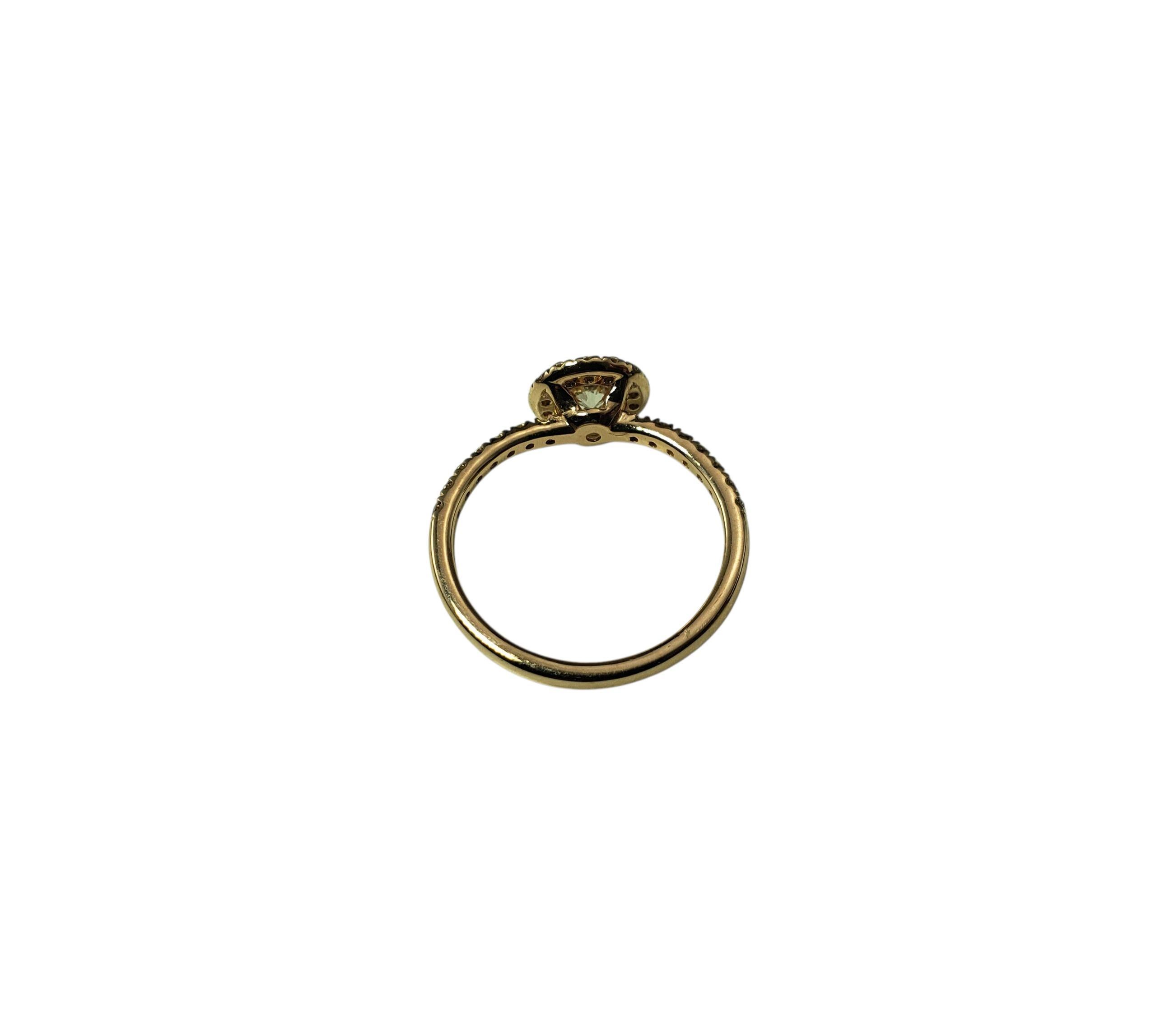 Bague de fiançailles en or rose 14 carats avec halo de diamants Taille 6.5 #22371 Bon état - En vente à Washington Depot, CT