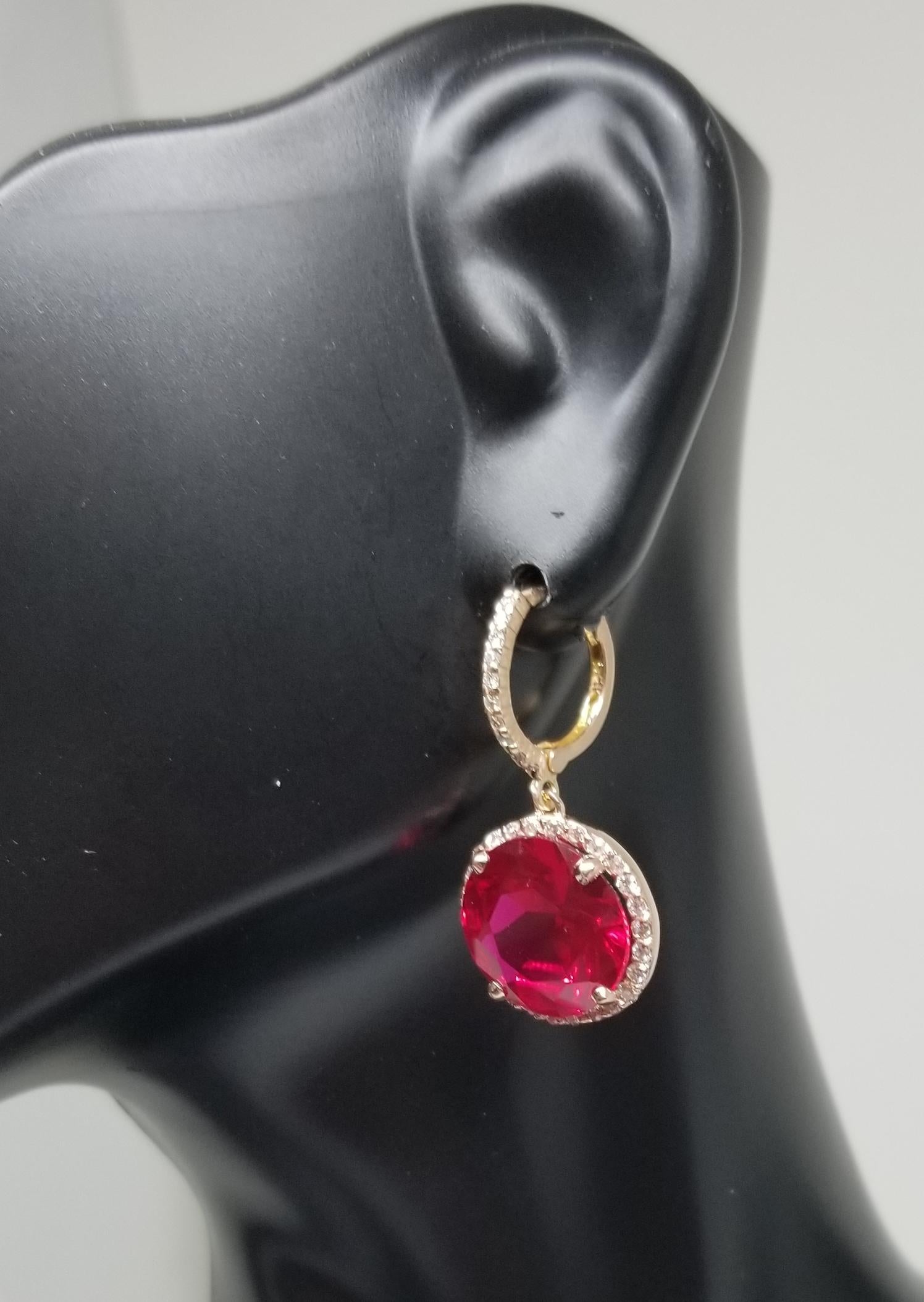 rose gold ruby earrings