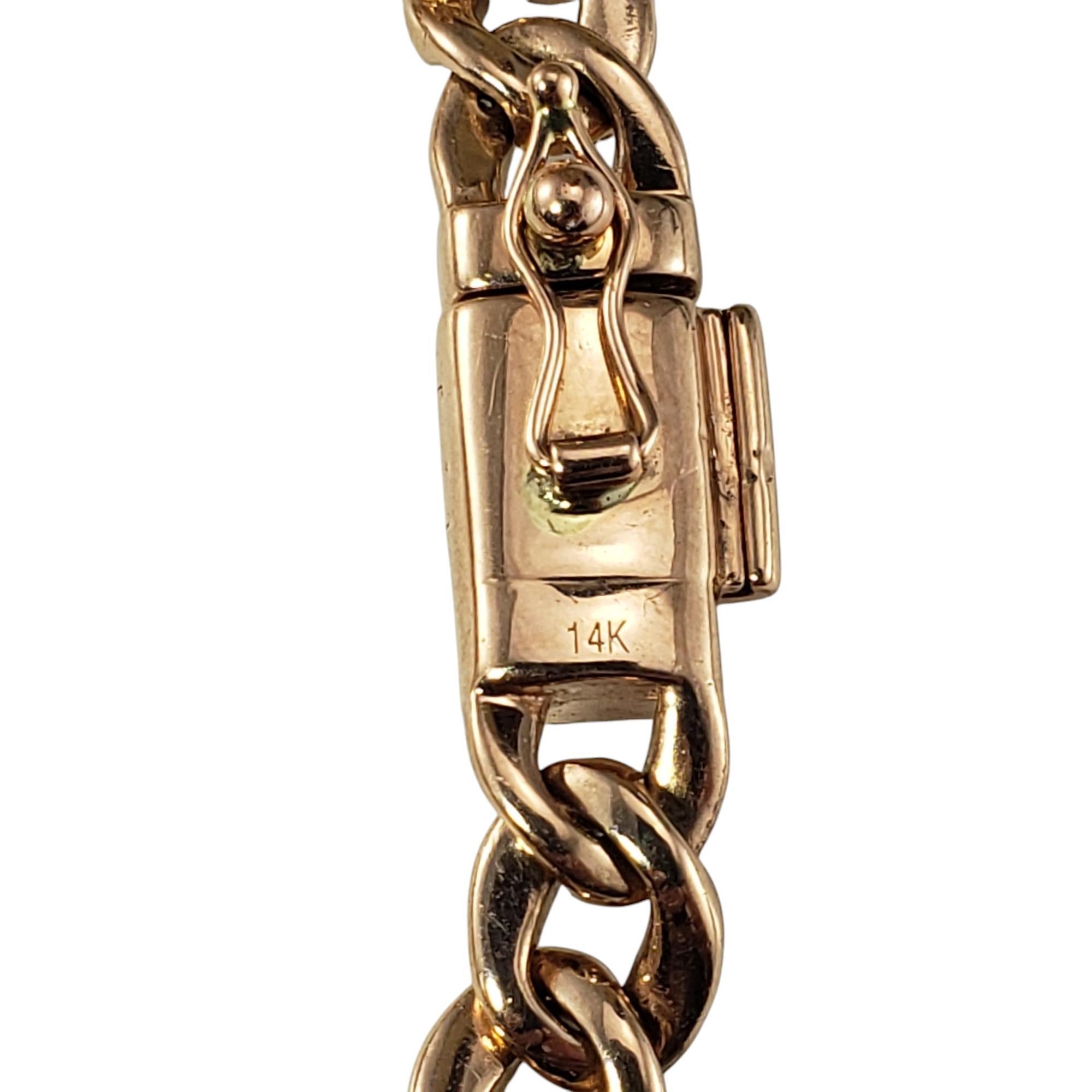 Women's 14 Karat Rose Gold Diamond Pave Curb Link Bracelet #19822 For Sale