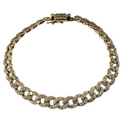 14 Karat Rose Gold Diamond Pave Curb Link Bracelet #19822