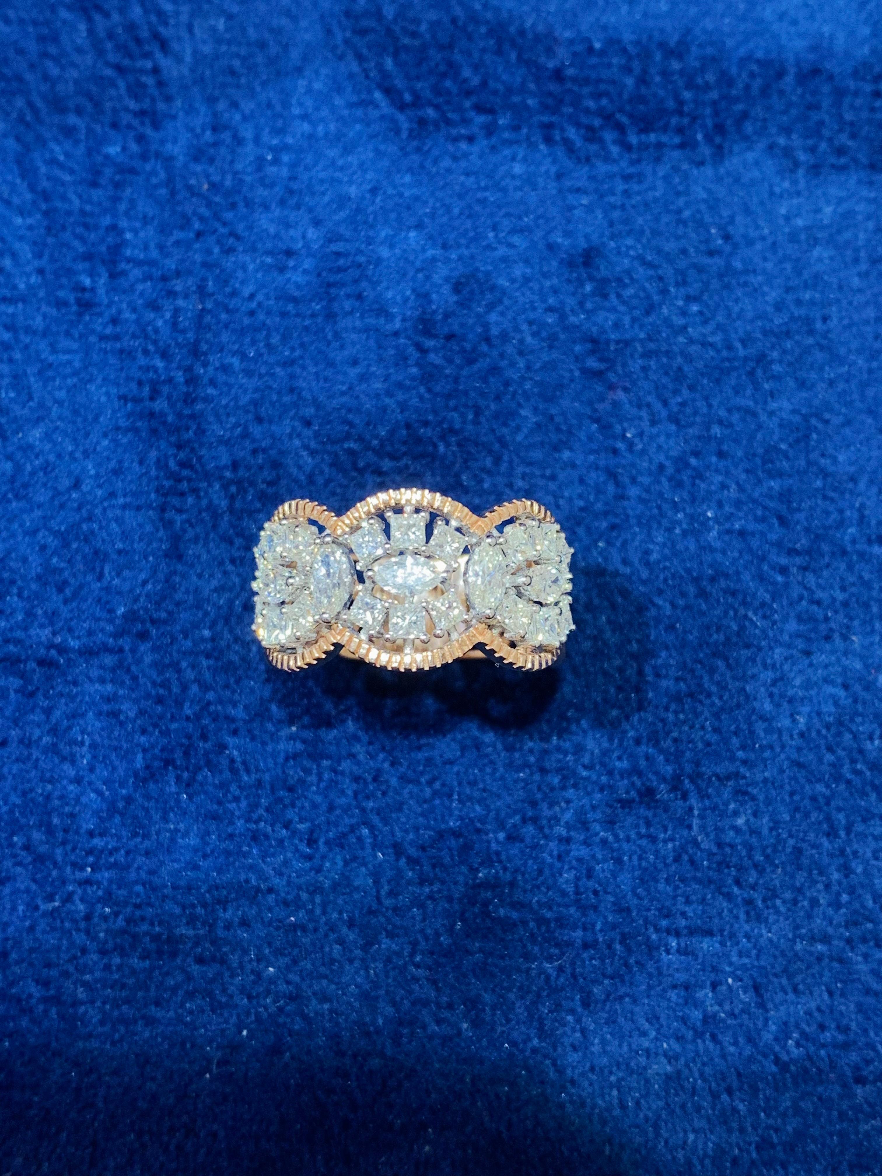 For Sale:  14 Karat Rose Gold Diamond Ring 2