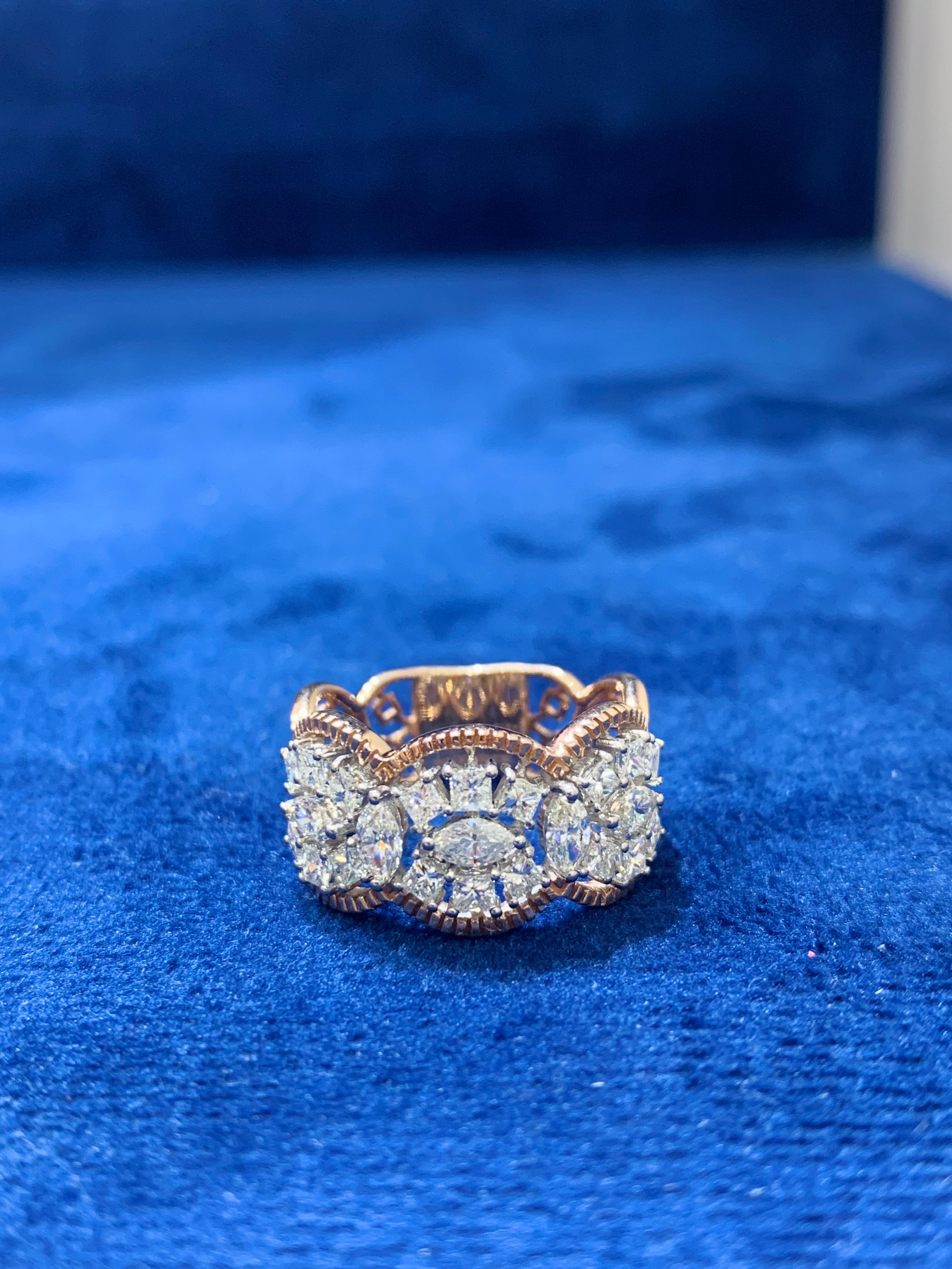 For Sale:  14 Karat Rose Gold Diamond Ring 3