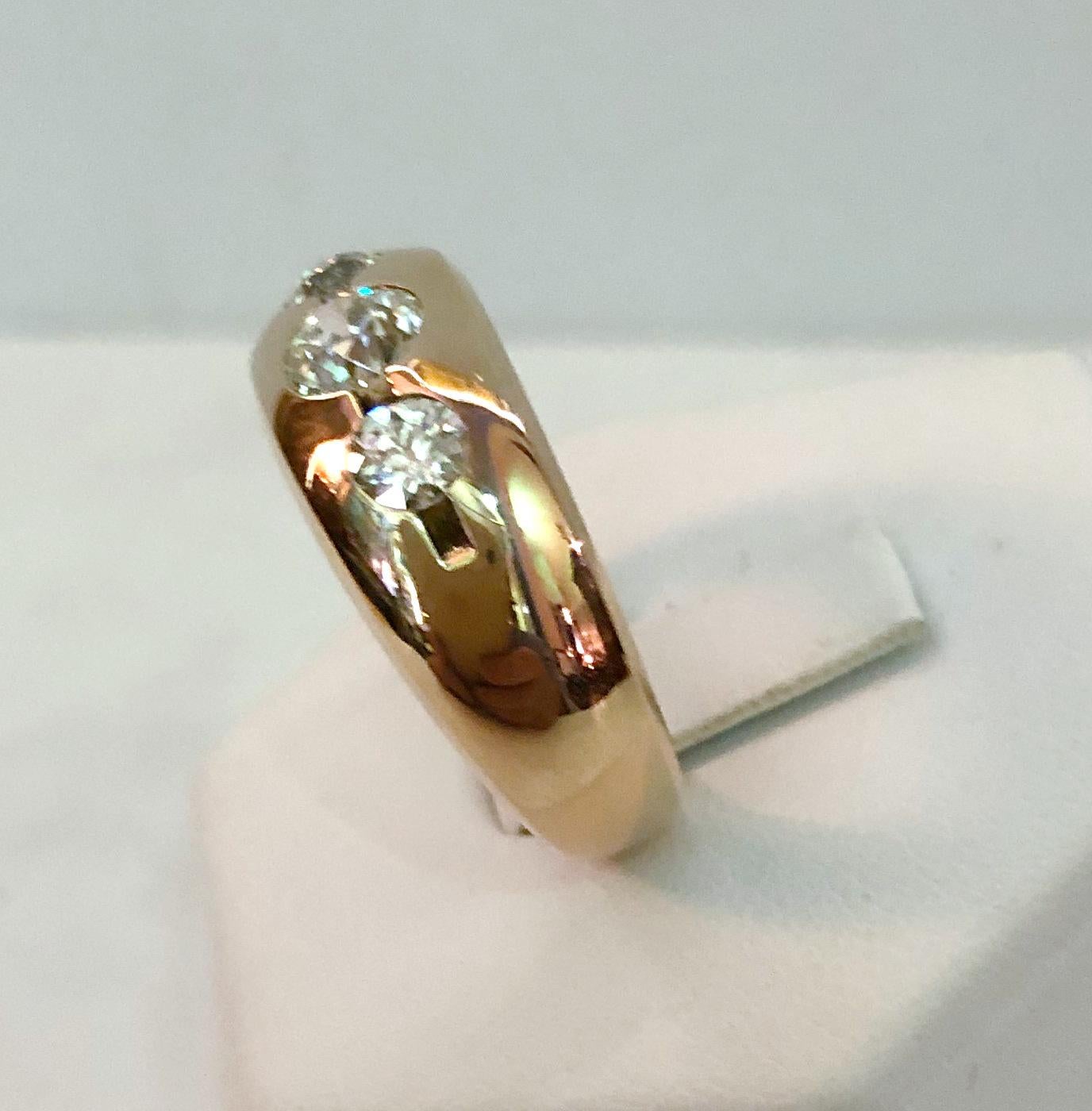 Brilliant Cut 14 Karat Rose Gold Diamond Ring For Sale