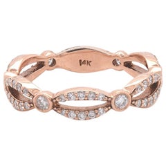 14 Karat Rose Gold Diamond Stackable Anniversary Ring