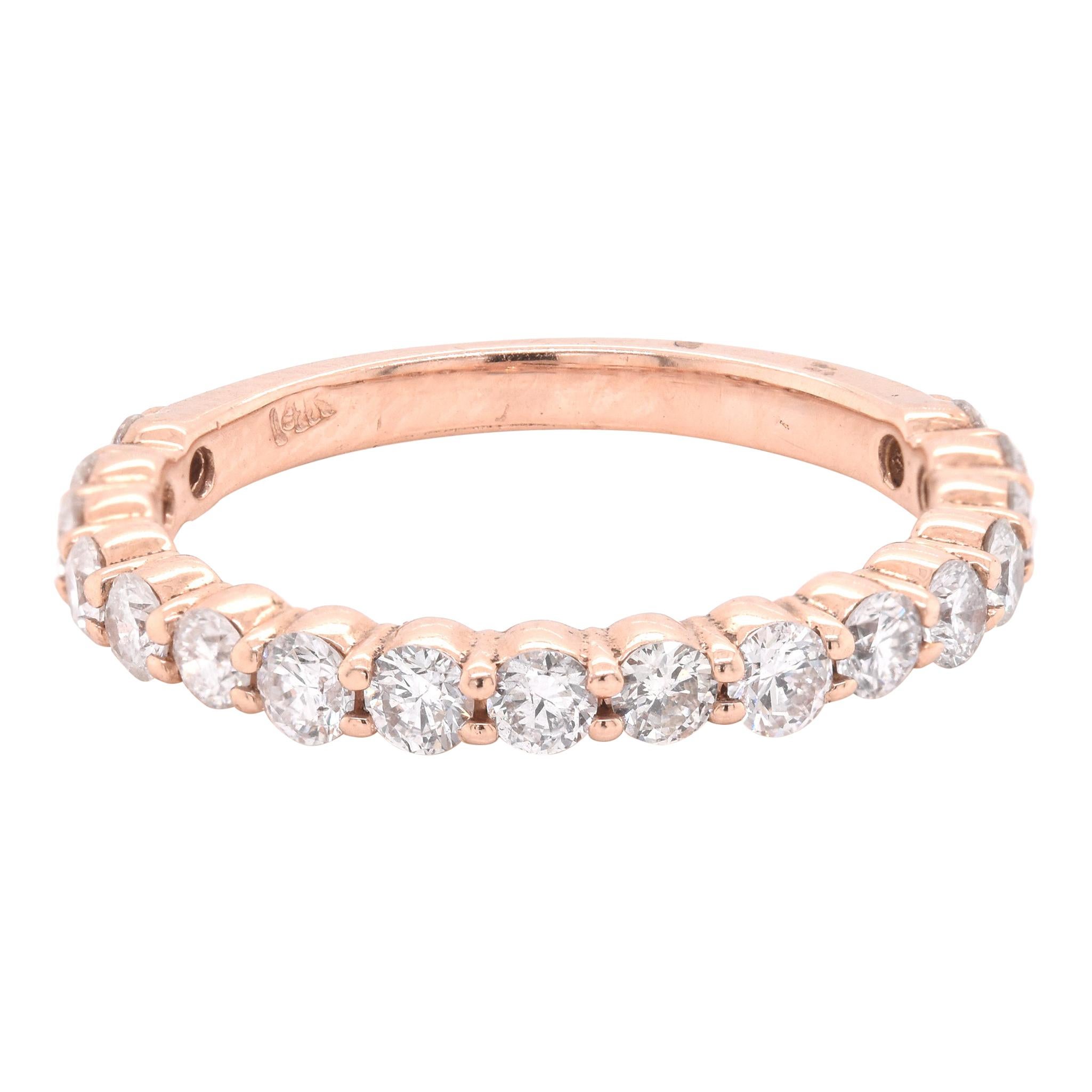 14 Karat Rose Gold Diamond Stackable Anniversary Ring
