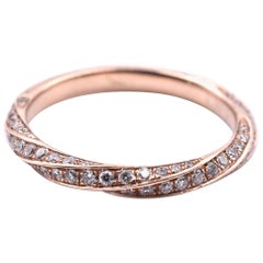14 Karat Rose Gold Diamond Twist Band