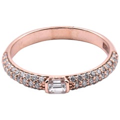 14 Karat Rose Gold Diamond Wedding Band