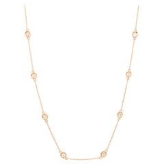 14 Karat Rose Gold Diamonds by The Yard 0.77 Carat Necklace