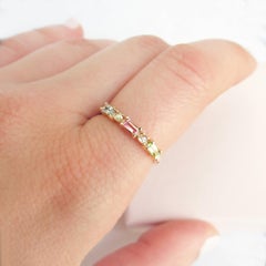 14 Karat Rose Gold Diamonds, Pink Tourmaline, Sky Blue Topaz and Peridot Ring