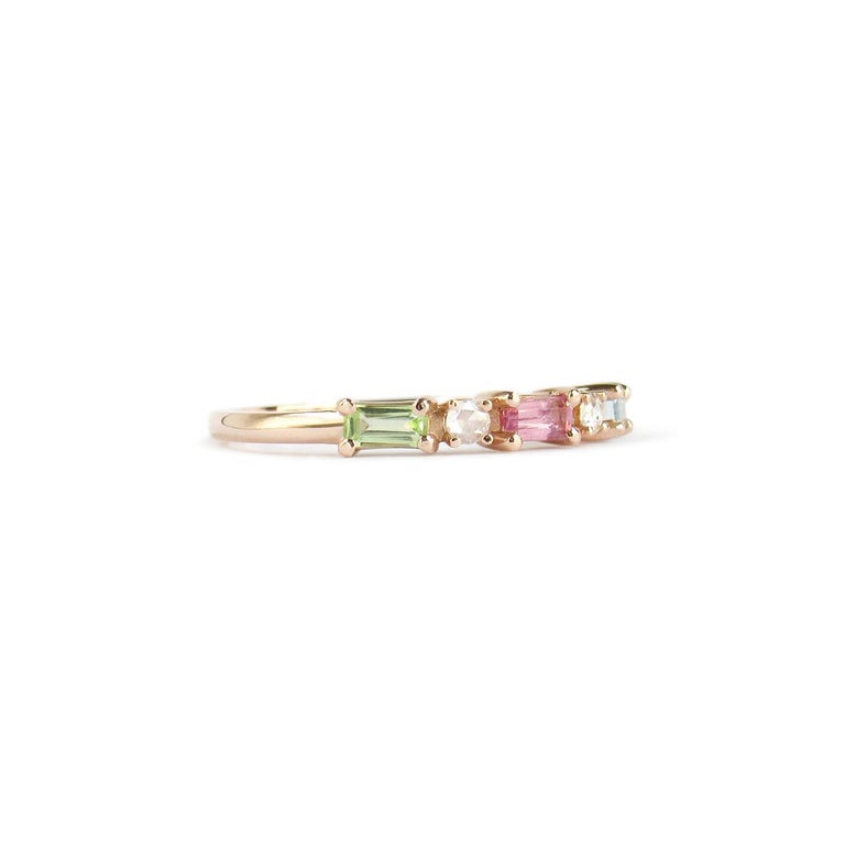 RZ7560 14kt 3 Stone Ring with Sky Blue Topaz & Peridot