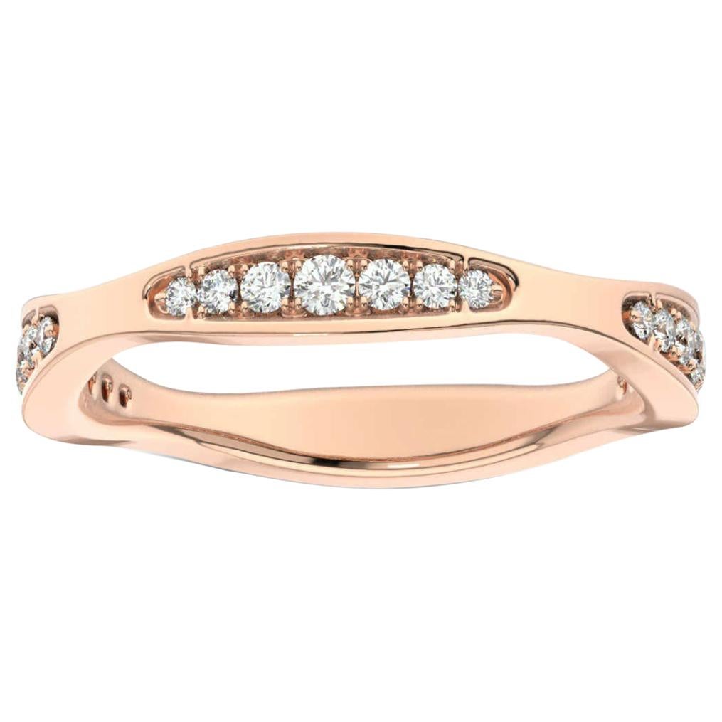 14 Karat Rose Gold Donna Marquise Shape Diamond Ring '1/4 Carat' For Sale