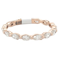 14 Karat Roségold Diamantring mit Ost-West-Marquise-Schliff