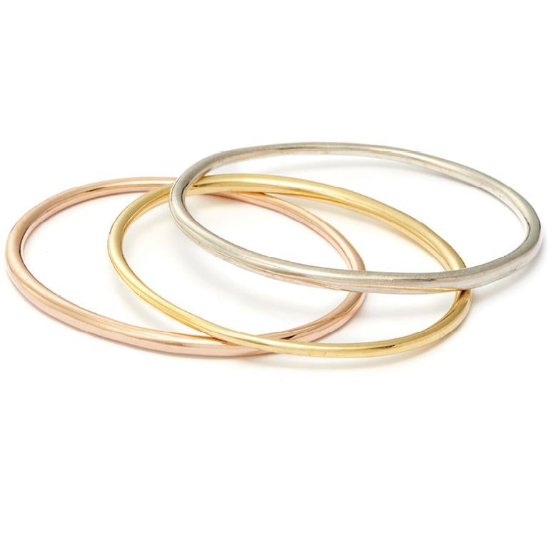 14kt rose gold elliptical bangles