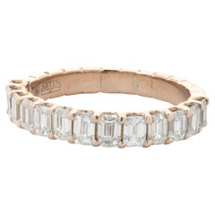 14 Karat Rose Gold Emerald Cut Diamond Band