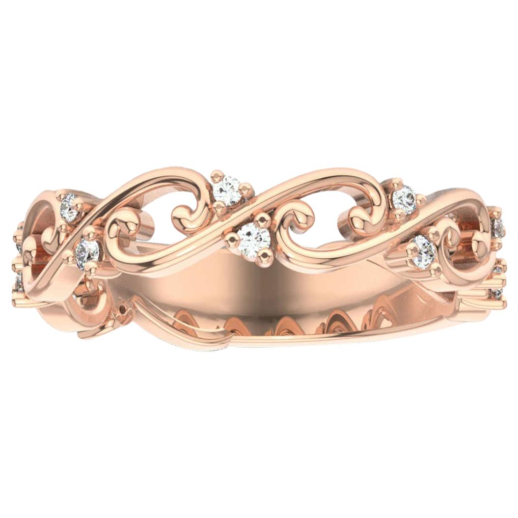 14 Karat Rose Gold Entwine Diamond Ring '1/10 Carat' For Sale