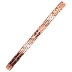 14 Karat Roségold Ausgefallenes Gliederarmband, italienisch