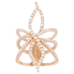 14 Karat Rose Gold Fashion Ring with over One Carat of Diamonds