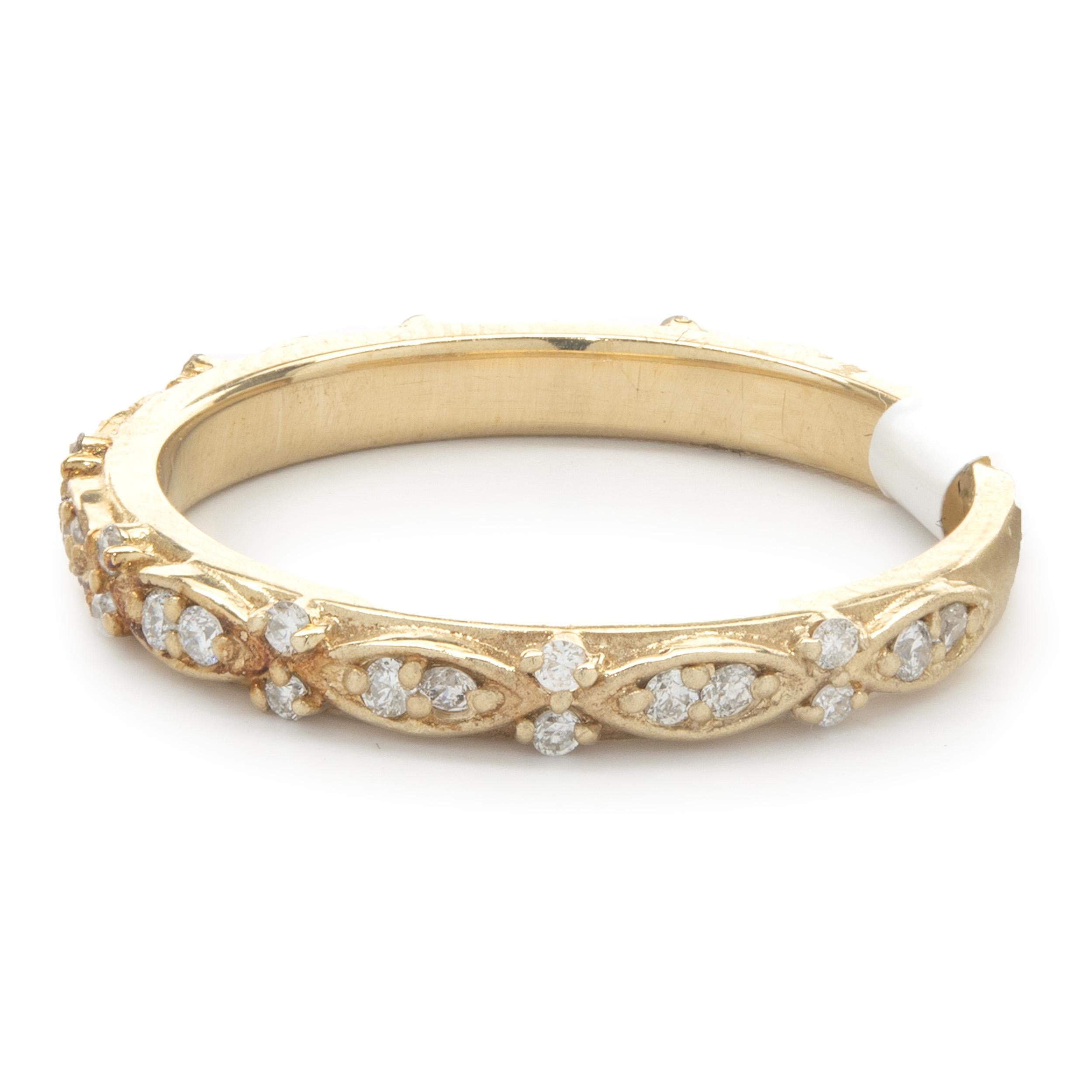 14 Karat Rose Gold Filigree Diamond Band In Excellent Condition For Sale In Scottsdale, AZ