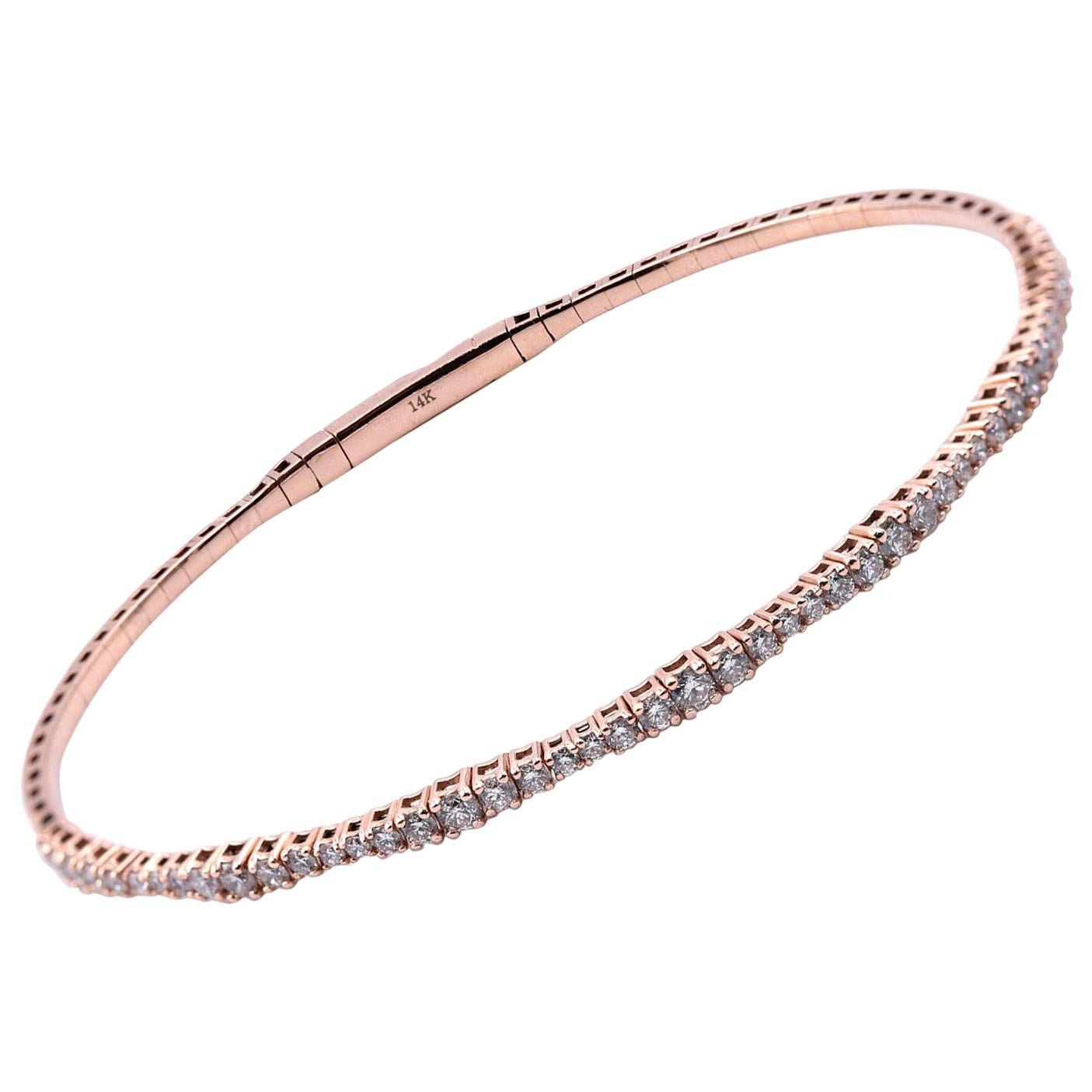 Rose Gold Matte Finish Wave Bracelet main image 1