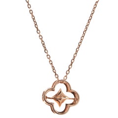 14 Karat Rose Gold Floating Diamond Flower Necklace
