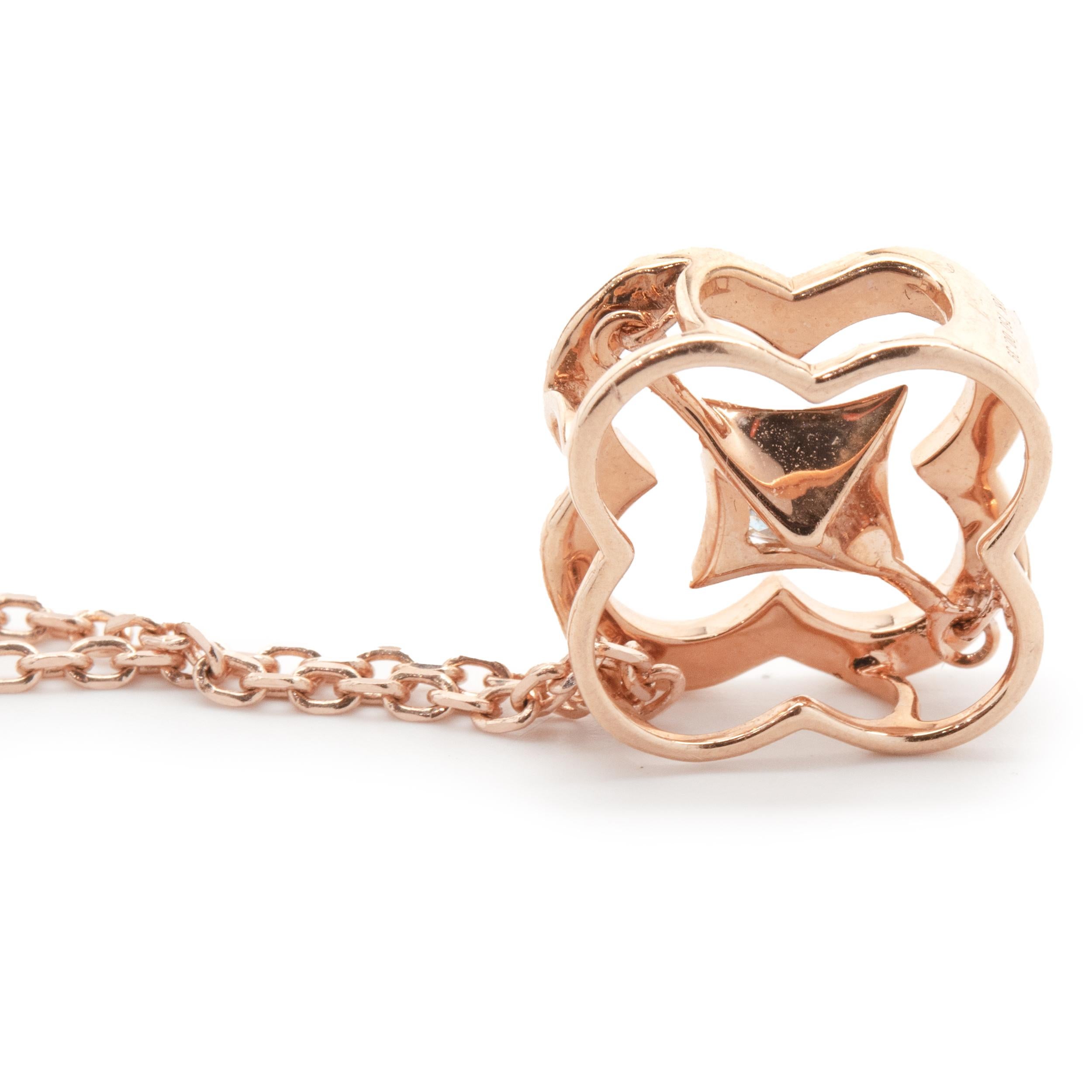14 Karat Roségold Schwebende Diamant-Blumen-Halskette im Zustand „Hervorragend“ im Angebot in Scottsdale, AZ