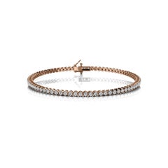 Bracciale tennis con diamanti a quattro punte in oro rosa 14 carati "1 carato