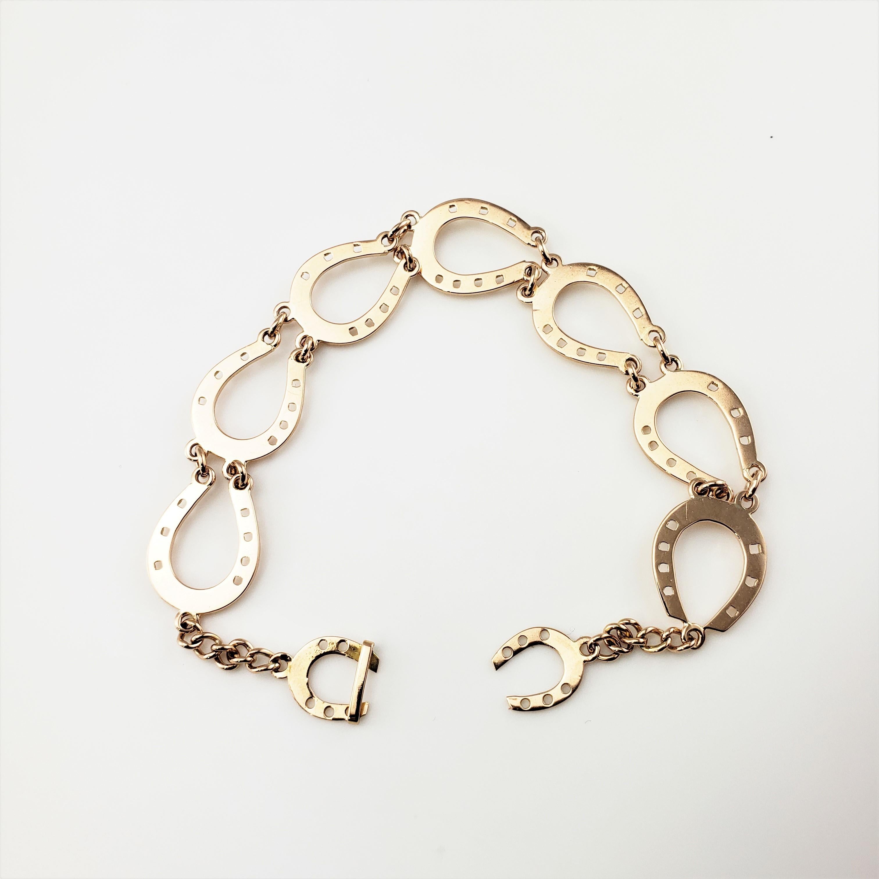 14 Karat Rose Gold Horse Shoe Bracelet In Good Condition In Washington Depot, CT