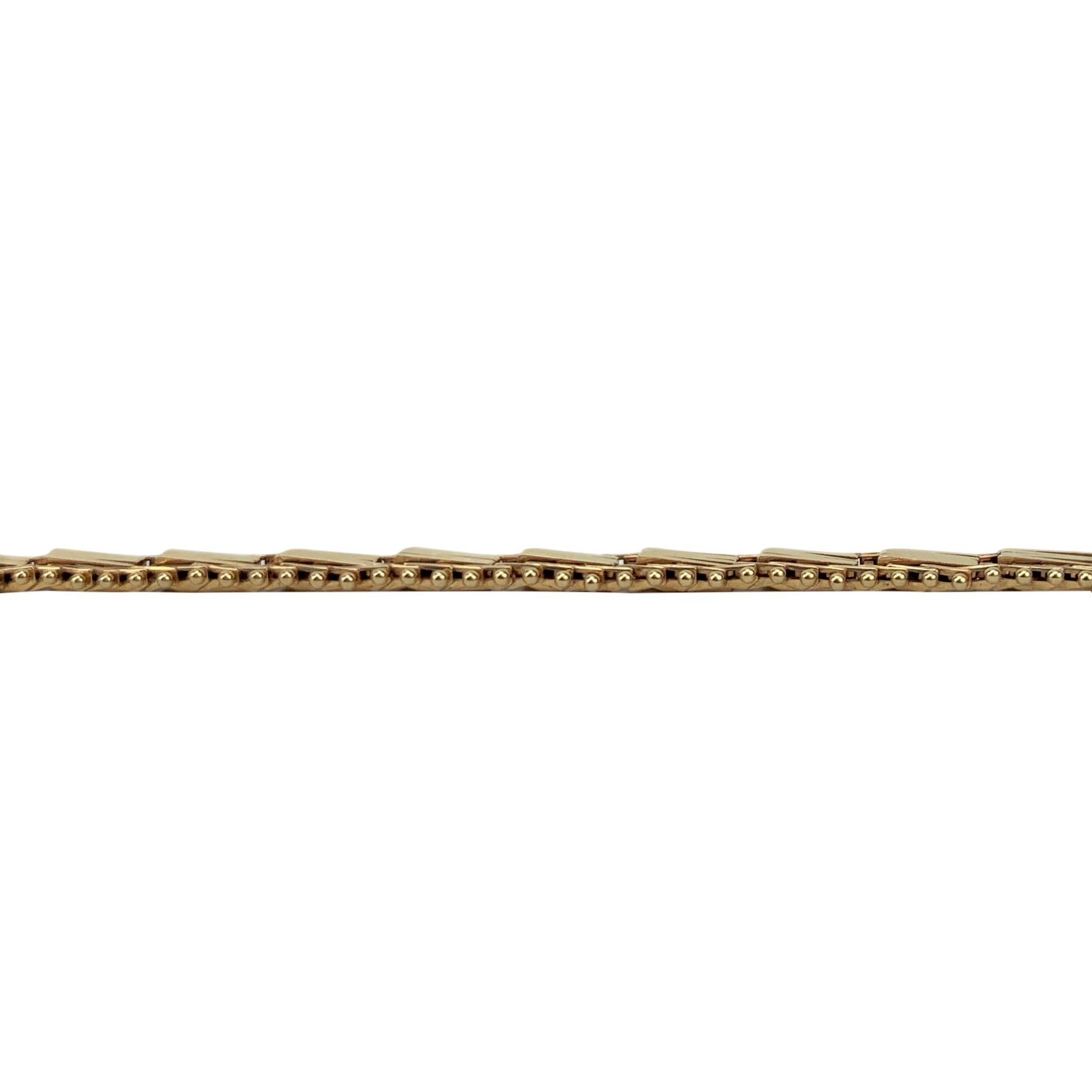 Women's 14 Karat Rose Gold Imperial Gold Mirror Bar Link Chain Bracelet