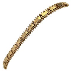14 Karat Rose Gold Imperial Gold Mirror Bar Link Chain Bracelet