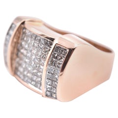 14 Karat Rose Gold Invisible Set Diamond Ring 14 Karat Rose Gold Invisible Set Diamond Ring