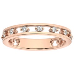 Bague Janet flottante en or rose 14 carats avec diamants 1/5 carat