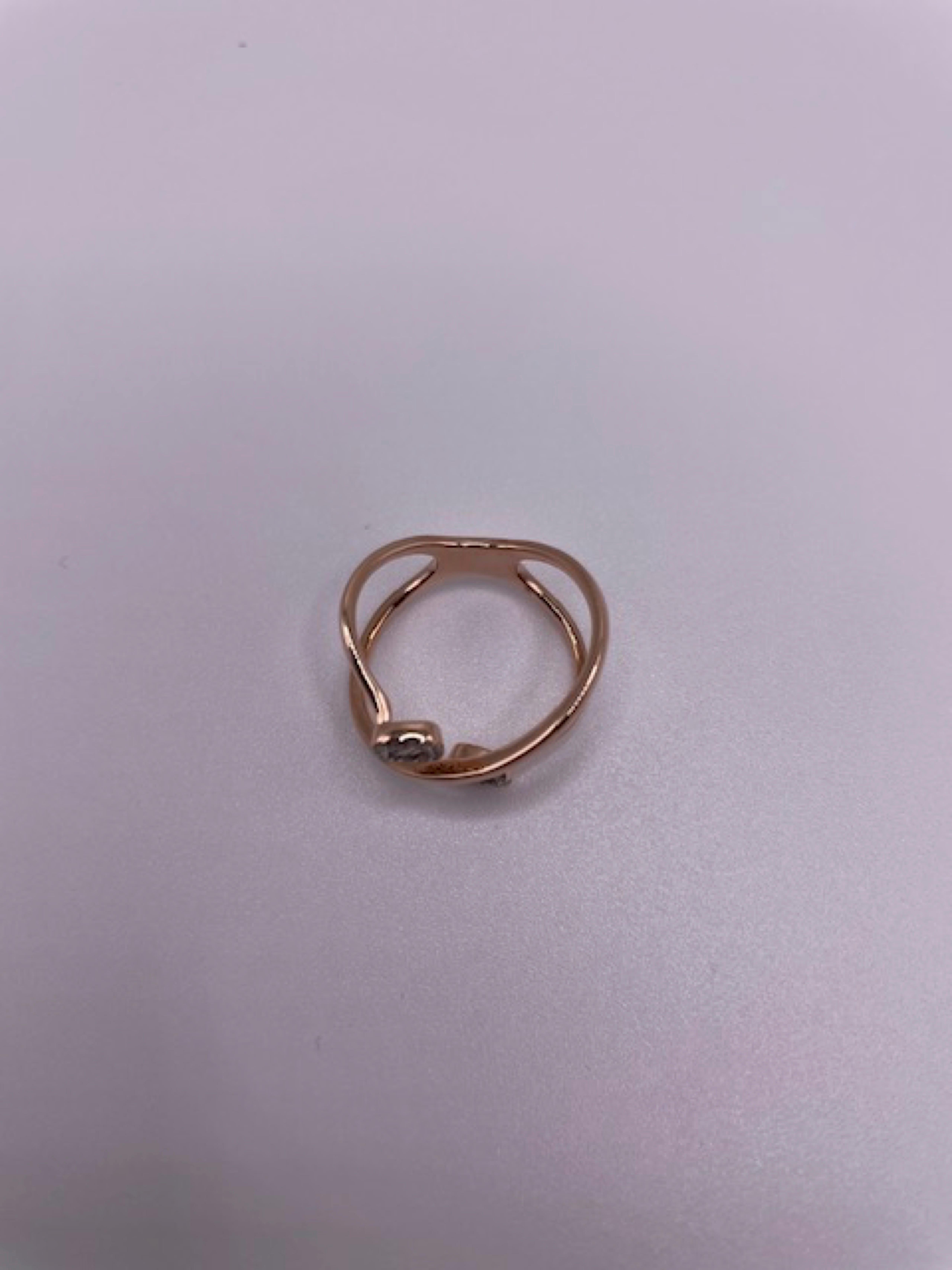14 Karat Rose Gold Ladies Diamond Ring In New Condition For Sale In Great Neck, NY