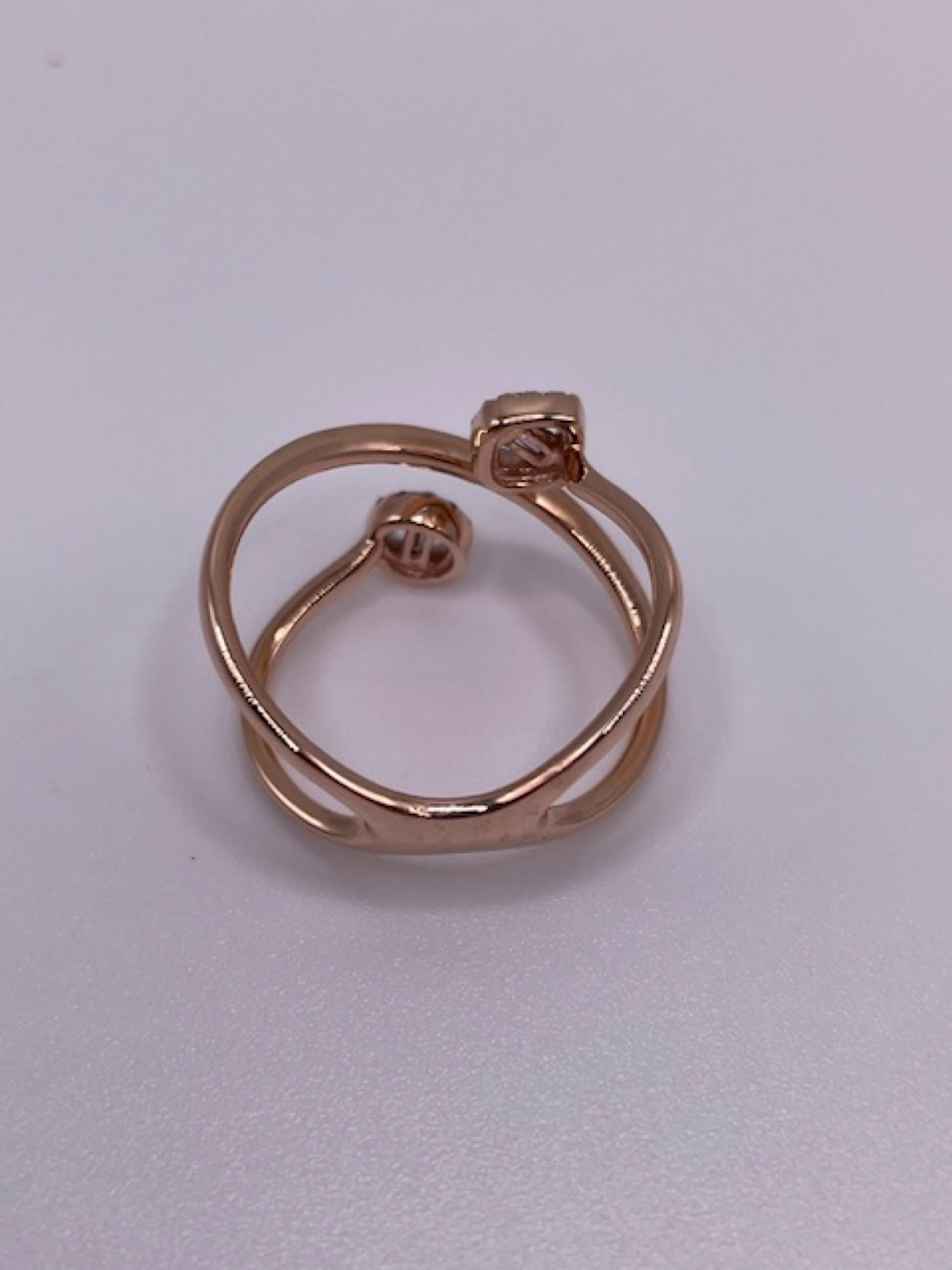 Women's 14 Karat Rose Gold Ladies Diamond Ring For Sale