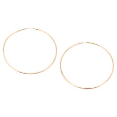 14 Karat Rose Gold Large Thin Hoop Earrings