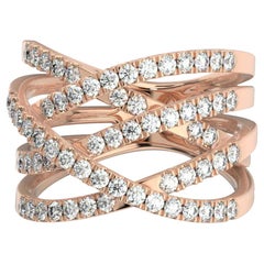 14 Karat Rose Gold Laval Fashion Diamond Ring '1.00 Carat'