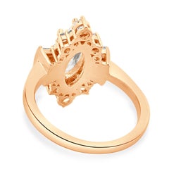 14 Karat Rose Gold Marquise Cut Diamond Engagement Ring