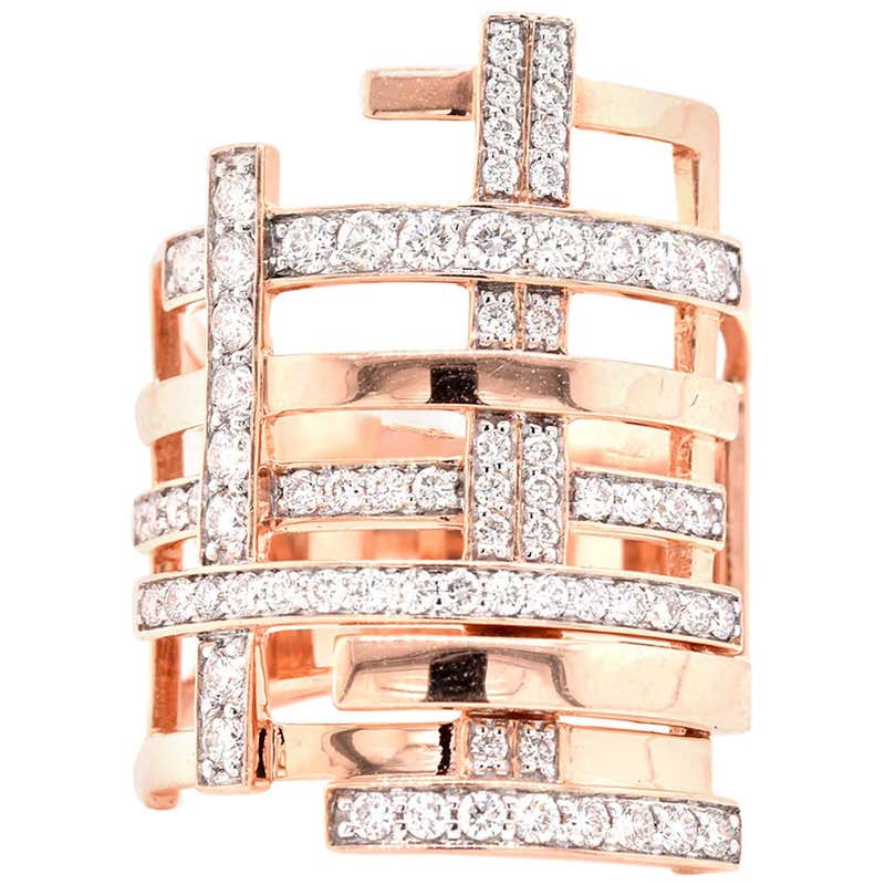 Geometric Gold Ring For Sale at 1stDibs