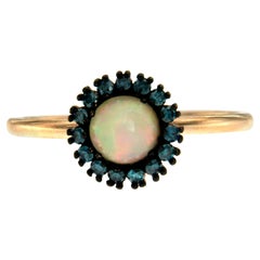 14 Karat Rose Gold Opal Colored Diamond Ring