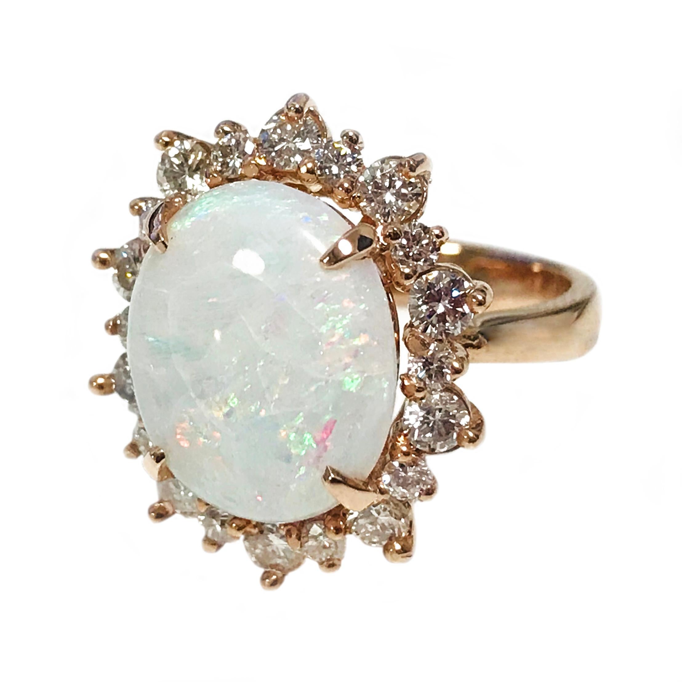 rose gold opal engagement rings