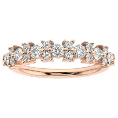 14 Karat Rose Gold Orchid Diamond Cluster Ring '3/4 Carat'