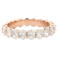 Bracelet en or rose 14 carats avec diamants taille ovale