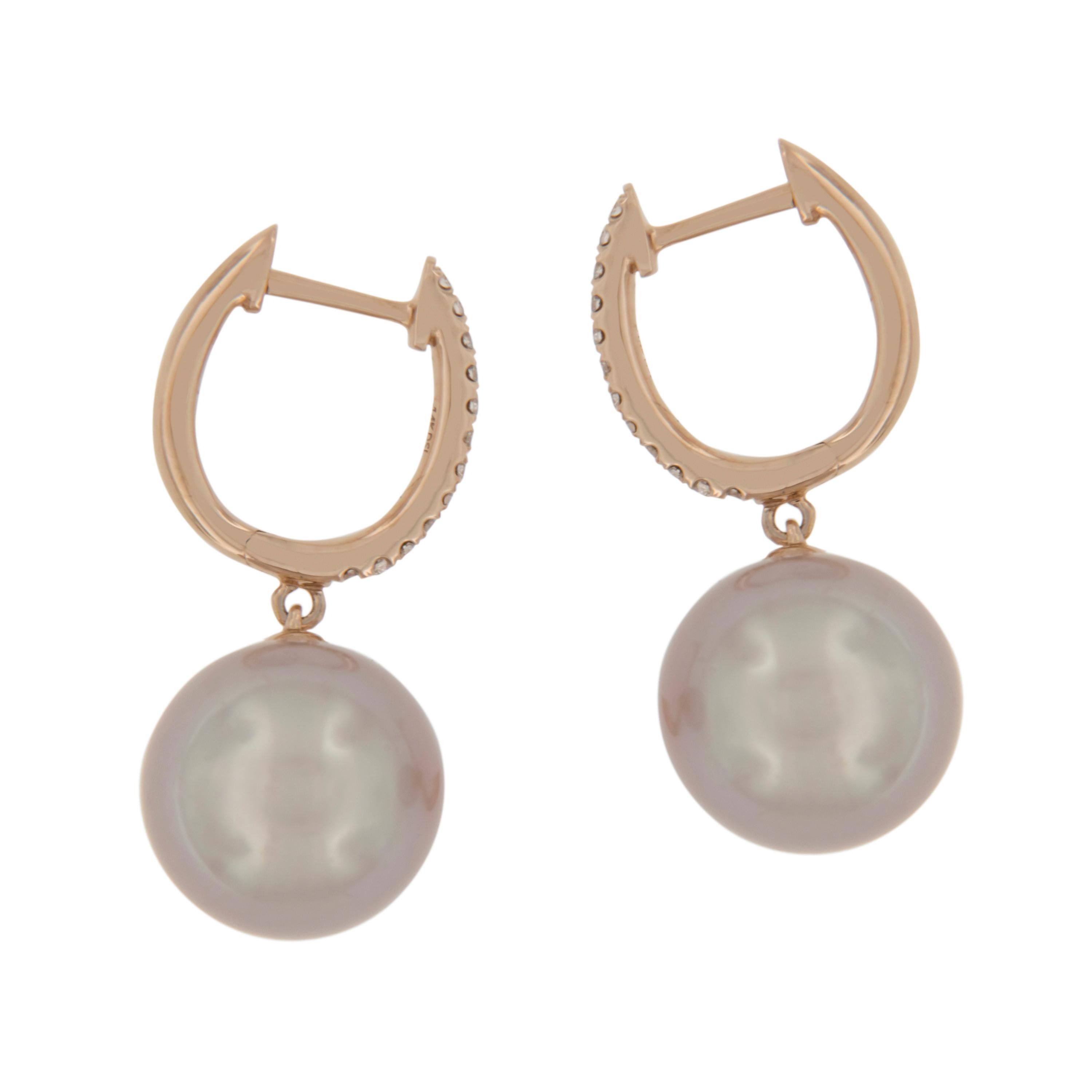 pink pearl drop earrings gold