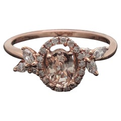 14 Karat Rose Gold Pink Sapphire and Diamond Ring