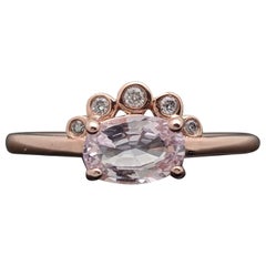 14 Karat Rose Gold Pink Sapphire and Diamond Ring
